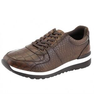 NEW SIO men's maverick croco sneaker in brown